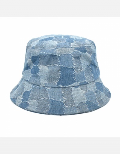 Replica Chic Blue Denim Color Block Unisex Fisherman Hats #798625 $11.00 USD for Wholesale