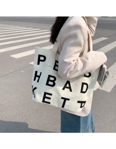 Replica  Canvas Letter Korean Style Shoulder Tote Bag #798626 $9.31 USD for Wholesale