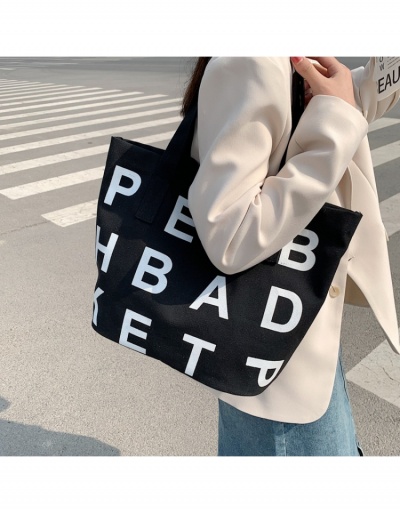 Replica  Canvas Letter Korean Style Shoulder Tote Bag #798626 $9.31 USD for Wholesale