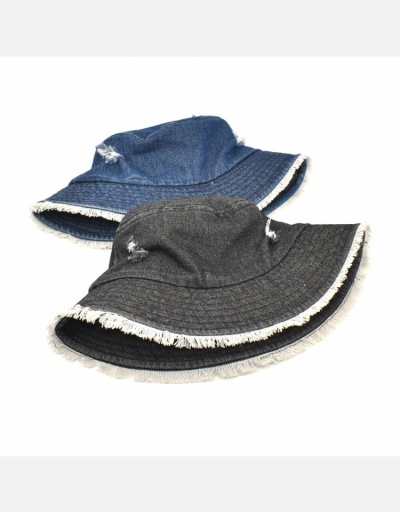 Replica Trendy Denim Ripped Unisex Fisherman Hat  #798627 $12.74 USD for Wholesale