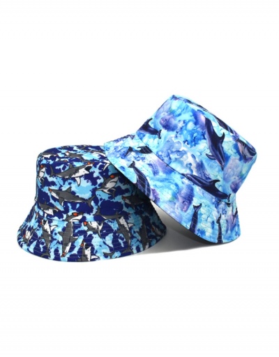 Fish Printed Unisex Fisherman Sun Hat  #798629 $10.03 USD, Wholesale Fashion Hats