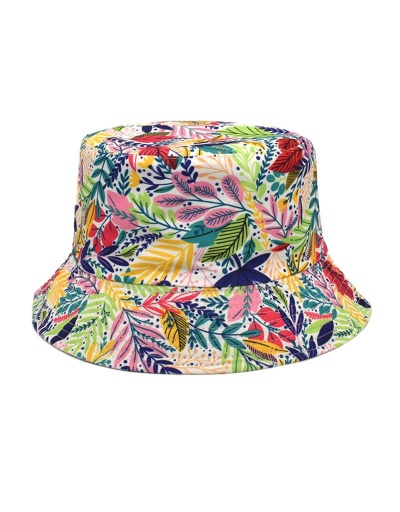 Replica Summer Unisex Leaf Printed Fisherman Hat  #798632 $10.43 USD for Wholesale