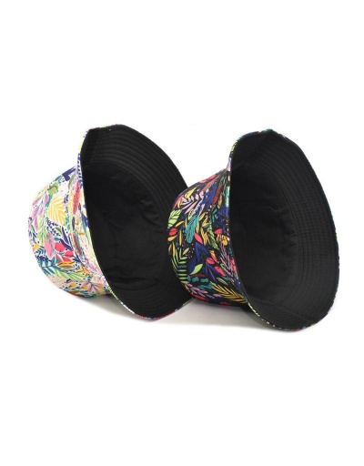 Replica Summer Unisex Leaf Printed Fisherman Hat  #798632 $10.43 USD for Wholesale