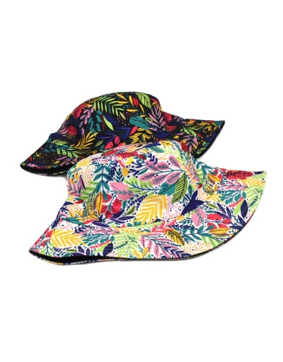 Replica Summer Unisex Leaf Printed Fisherman Hat  #798632 $10.43 USD for Wholesale