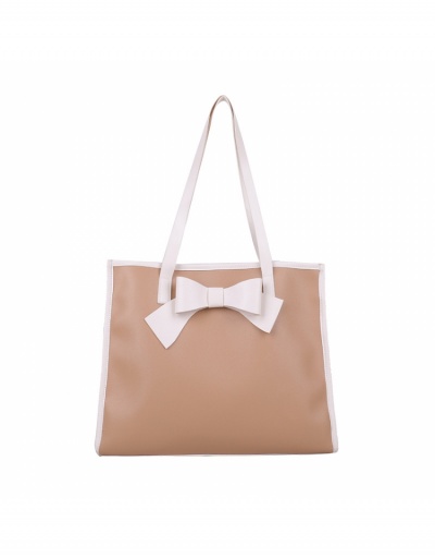 Replica New Contrast Color Bow One Shoulder Tote Bags #798637 $10.83 USD for Wholesale