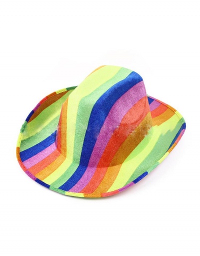 Colorful Striped Women Cowboy Hats #798657 $10.78 USD, Wholesale Fashion Hats