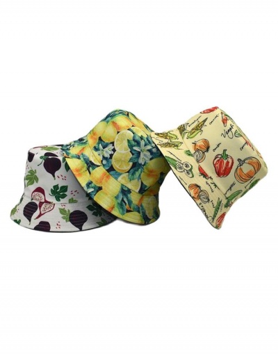 Street Fruit Print Reversible Cool Bucket Hats #798667 $10.61 USD, Wholesale Fashion Hats