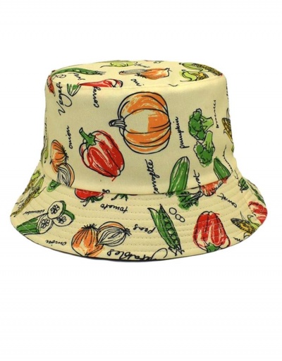 Replica Street Fruit Print Reversible Cool Bucket Hats #798667 $10.61 USD for Wholesale