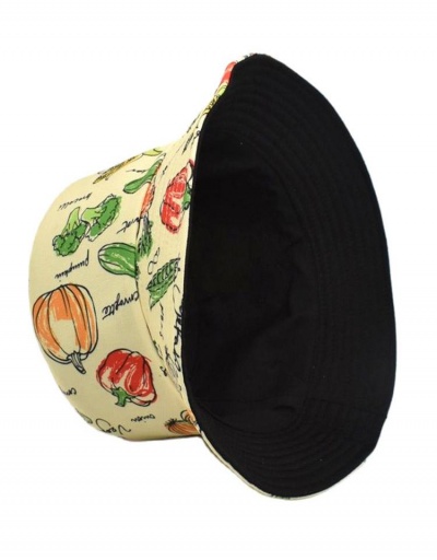 Replica Street Fruit Print Reversible Cool Bucket Hats #798667 $10.61 USD for Wholesale