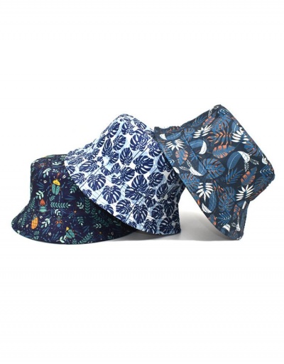 Reversible Leaves Print Designer Bucket Hat Couple #798687 $8.97 USD, Wholesale Fashion Hats