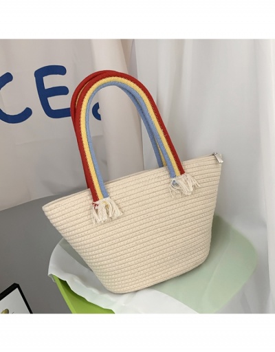 Replica Fashion Cotton Rainbow Tassels Tote Bag #798688 $20.03 USD for Wholesale