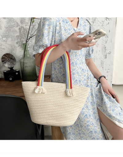 Replica Fashion Cotton Rainbow Tassels Tote Bag #798688 $20.03 USD for Wholesale