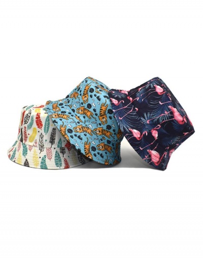  British Style Animal Leaves Print Reversible Bucket Hat #798690 $8.97 USD, Wholesale Fashion Hats