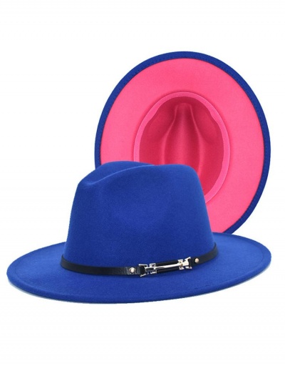 Replica Retro Contrast Color Ladies Fedora Hat #798693 $11.38 USD for Wholesale