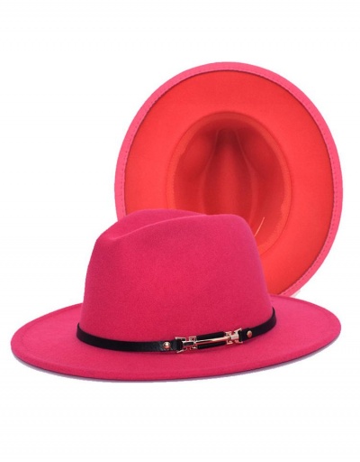 Replica Retro Contrast Color Ladies Fedora Hat #798693 $11.38 USD for Wholesale