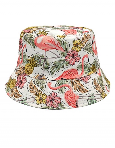 Replica Fashionable Flamingo Print Beach Travel Bucket Cap #798713 $10.03 USD for Wholesale