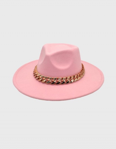 British Style Chain Patch Jazz Fedora Hat #798729 $13.00 USD, Wholesale Fashion Hats