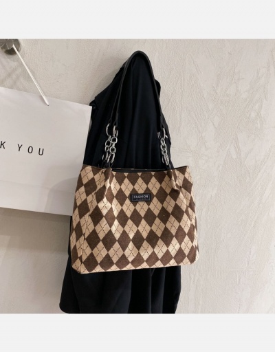 Replica Rhombus Plaid Contrast Color Shoulder Tote Bags #798730 $13.33 USD for Wholesale