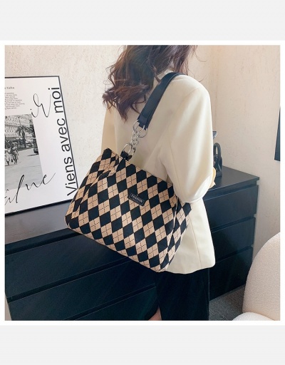 Replica Rhombus Plaid Contrast Color Shoulder Tote Bags #798730 $13.33 USD for Wholesale