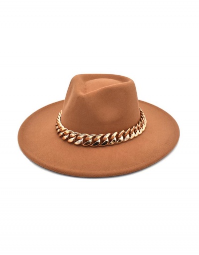 Replica Autumn Chain Woolen Fedora Hat For Couple #798731 $13.00 USD for Wholesale