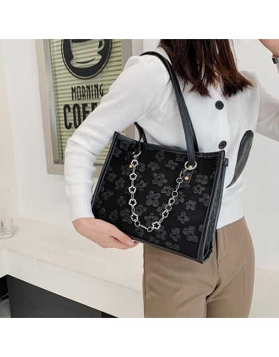 Replica Cute Flower Black Tote Bag For School #798751 $10.53 USD for Wholesale