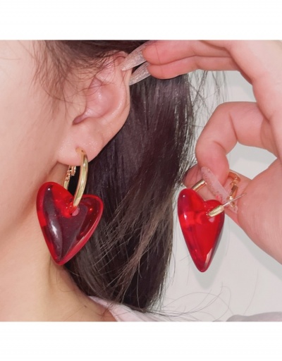 Replica Sweet Heart Acrylic Earrings For Ladies #798756 $9.48 USD for Wholesale