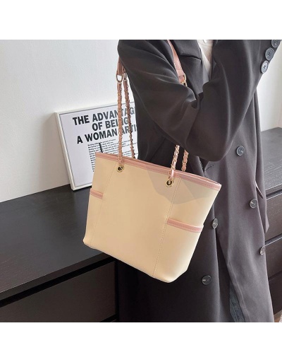 Replica Trendy Chain Contrast Color Tote Bag For Work #798764 $22.75 USD for Wholesale