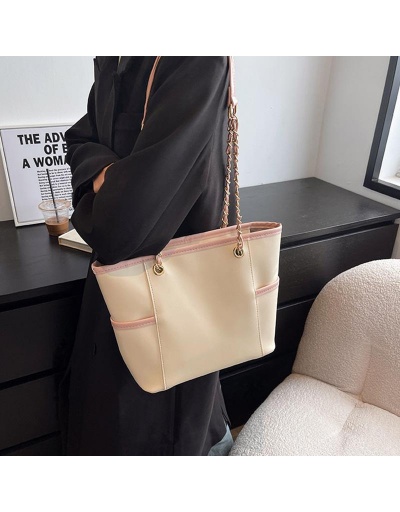 Replica Trendy Chain Contrast Color Tote Bag For Work #798764 $22.75 USD for Wholesale