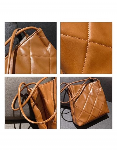 Replica Casual Solid PU Rhombus Lattice Bucket Bag Women #798769 $22.75 USD for Wholesale