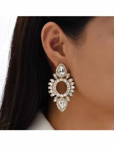  Ladies Exaggerated  Geometric Rhinestone Earrings #798779 $8.87 USD, Wholesale Fashion Earrings