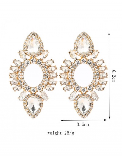 Replica  Ladies Exaggerated  Geometric Rhinestone Earrings #798779 $8.87 USD for Wholesale