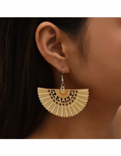  Fashion Bohemian Fan-shaped Hollowed-out Earrings #798785 $4.30 USD, Wholesale Fashion Earrings