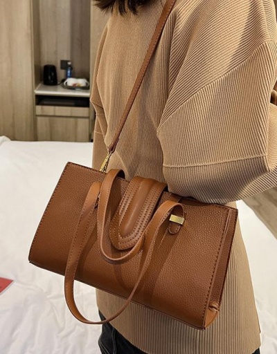 Replica Stylish Chic Solid Zipper Shoulder Tote Bag For Work #798790 $24.38 USD for Wholesale