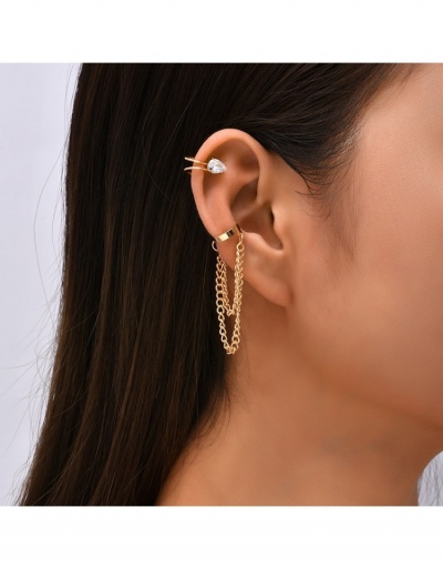  Simple Rhinestone Hole Ear Bone Clip #798791 $4.47 USD, Wholesale Fashion Earrings