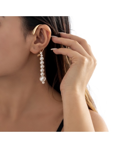 Simple Geometric Versatile Pearl Ear Hanging #798792 $5.04 USD, Wholesale Fashion Earrings