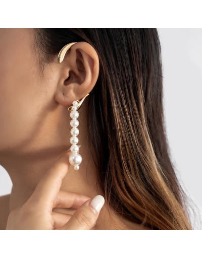 Replica Simple Geometric Versatile Pearl Ear Hanging #798792 $5.04 USD for Wholesale