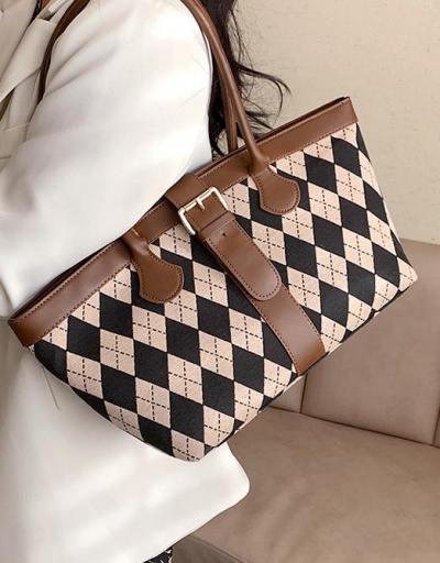 Replica Korean LO Style Geometric Rhombus Tote Bags #798793 $21.06 USD for Wholesale