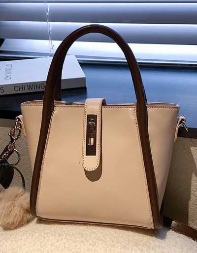 New Fashion Twist Lock  Contrast Color Tote Bag For Work #798804 $23.66 USD, Wholesale Fashion Tote Bag