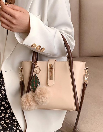 Replica New Fashion Twist Lock  Contrast Color Tote Bag For Work #798804 $23.66 USD for Wholesale