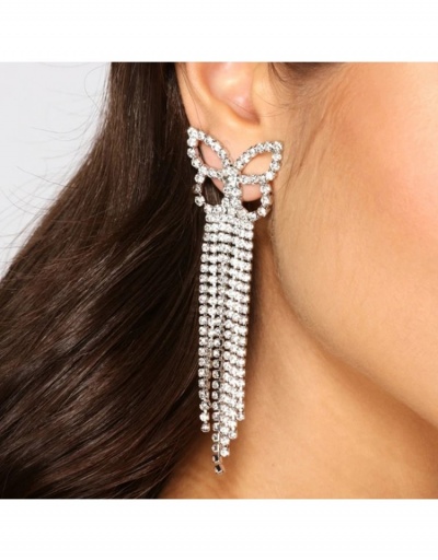  Fashion Rhinestone Butterfly Tassel Earrings #798805 $9.75 USD, Wholesale Fashion Earrings