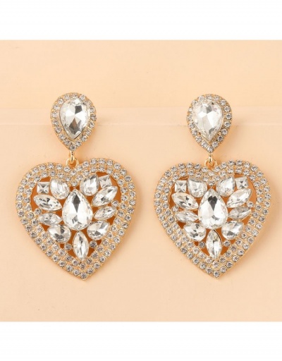 Replica Ladies  Personality Rhinestone Heart Pendant Earrings #798810 $9.46 USD for Wholesale