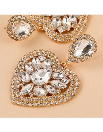 Replica Ladies  Personality Rhinestone Heart Pendant Earrings #798810 $9.46 USD for Wholesale