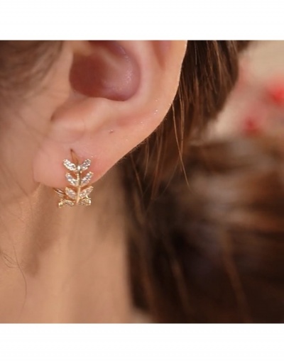 Replica  Luxury Ins-style Olive Leaf Diamond Earrings #798816 $5.64 USD for Wholesale