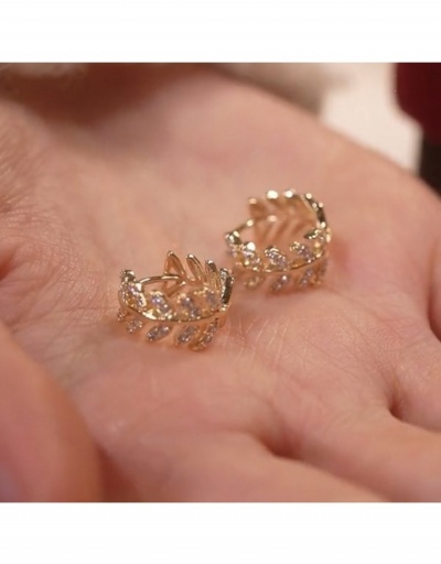 Replica  Luxury Ins-style Olive Leaf Diamond Earrings #798816 $5.64 USD for Wholesale