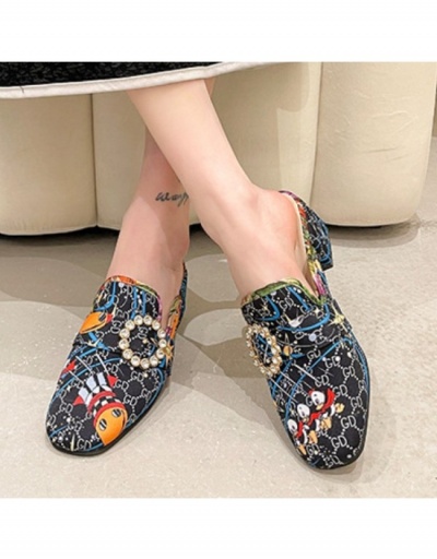 Replica  Summer Fashion Rhinestone Embroidery Block Heel Women's Shoes #798822 $22.43 USD for Wholesale