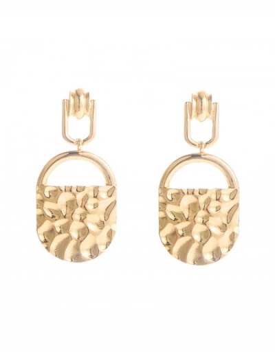 Replica  Hip-Hop Fashion Lock Geometric Alloy Earrings #798823 $6.89 USD for Wholesale