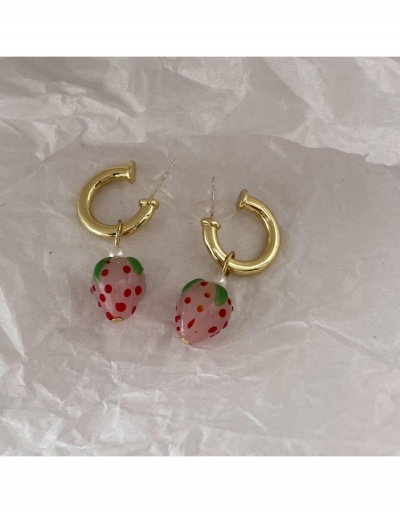 Replica  Retro Summer Sweet C-word Strawberry Earrings #798830 $11.51 USD for Wholesale