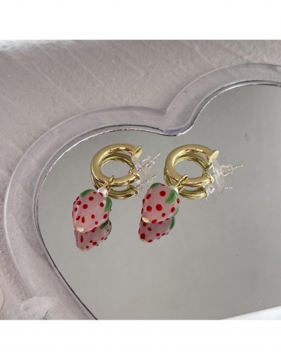 Replica  Retro Summer Sweet C-word Strawberry Earrings #798830 $11.51 USD for Wholesale