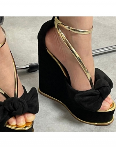 Replica Fashion Wedge Ankle Strap Super High Heels  #798849 $50.06 USD for Wholesale