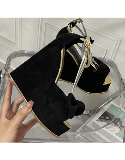 Replica Fashion Wedge Ankle Strap Super High Heels  #798849 $50.06 USD for Wholesale